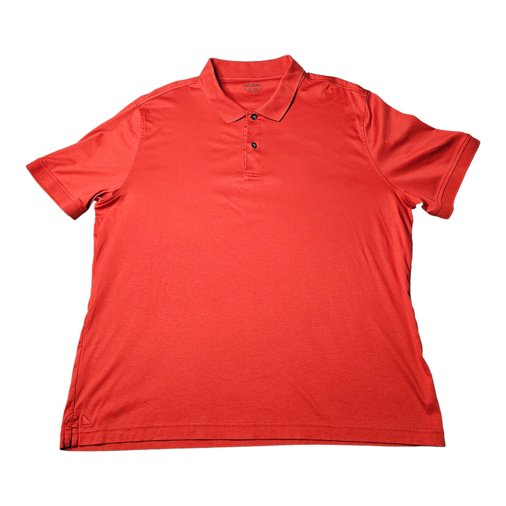 UNTUCKit Polo Shirt Mens XXL Red Short‎ Sleeve Golf Damaschino Collared